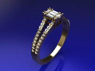 Ring Solitaire Engagement 3D print model