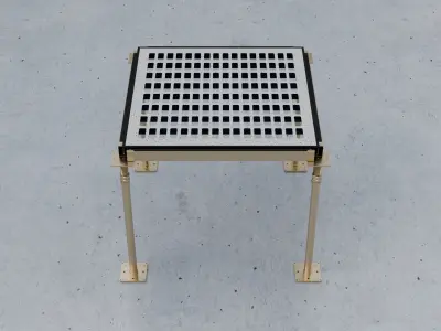 3D Raised Perforated Panel with pedestal and stringer Model 3D model