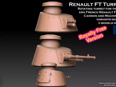 Renault FT Tank Turrets ROYALTY FREE VERSION 3D print model