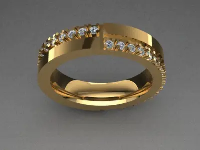 Engagement Diamond Band Ring  3D print model