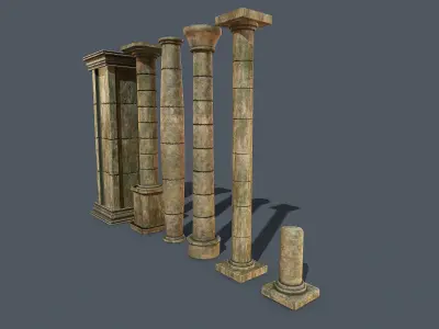Medieval column Low-poly 3D model