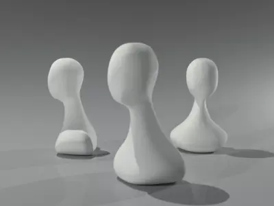 Female Bust Mannequin Free 3D model