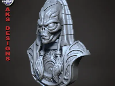 Wall decoration bas relief Alien Egyptian Anubis   3D print model