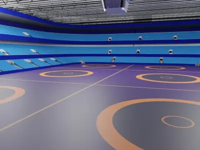 Wrestling Stadium Low-poly 3D model