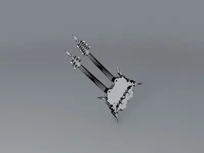 The double Phoenix guitar Free 3D model