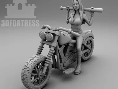 Biker girl 3D print model