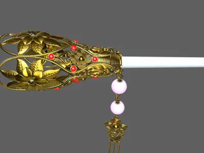 Hair Pins Low-poly 3D model