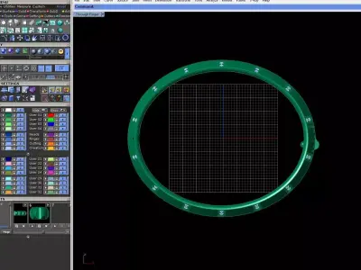 Luxury Modular Gold Bangle with Jewel Accents 3D print model