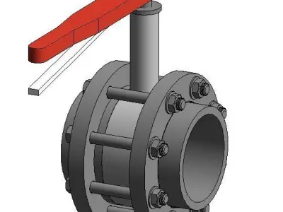 U-PVC BUTTERFLY VALVE - Auto size- Size - 50mm-250mm 3D print model