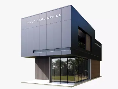 car dealership Low-poly 3D model