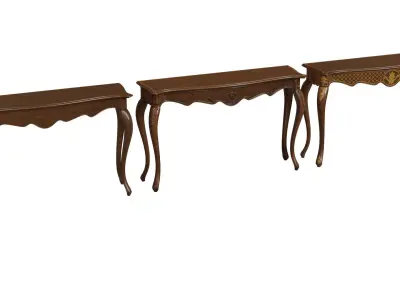 Classic side table 1200 Low-poly 3D model