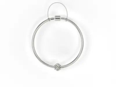 Rounded Intertwined Charm with gems 3D print model