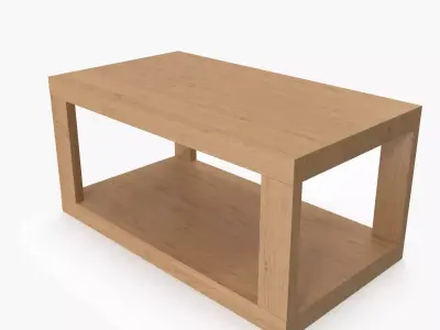 Table 5 wood eat coffee rectangular model 3D model