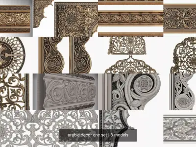 arabic decor cnc set 3D Model Collection