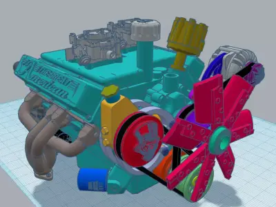 American Motors Corporation Engine and Add-ons 3D print model