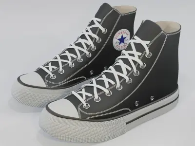 Basketball Leather Shoes Converse All Star Black 3D model