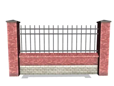 Brick Wall 2 Low-poly 3D model