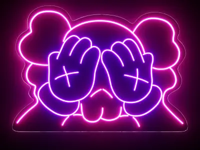 Kaws Neon Sign 3D model