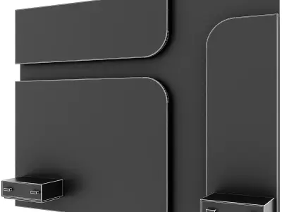 Headboard wall panel 002 3D model