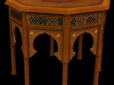 Islamic table with decorations 3D model