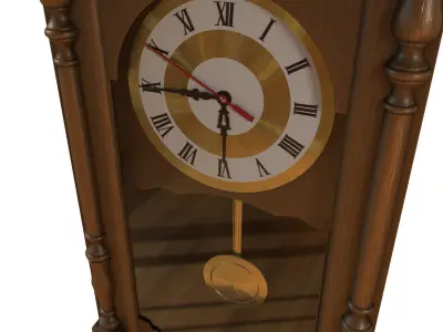Wooden WallClock 3D model