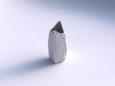 Vase double arc rectangle with bubbles 3D print model