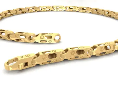 Luxury Modular Link Chain Bracelet Design  2887 3D print model