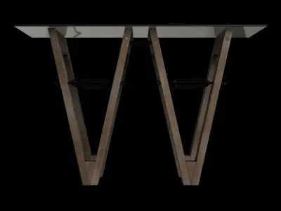 Tobacco Oak Reclaimed Wood Console 3D model