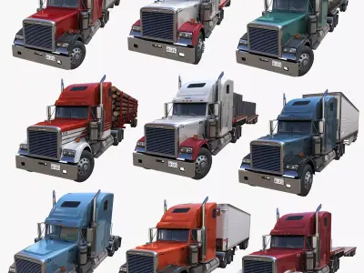 Freightliner Classic XL trucks 3D Model Collection