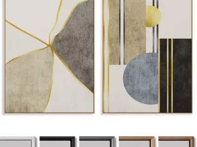 Abstract Painting Frame set 3D model 10
