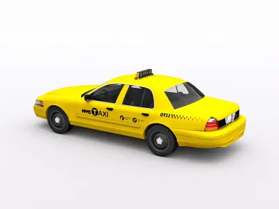 New York Taxi Low-poly 3D model