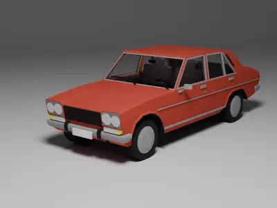 Low Poly 1970s Family Sedan 3D Model Free Download Car02 Free low-poly 3D model