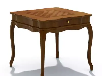 Classic Checkers Chess Table 3D model