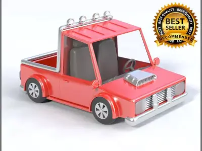 cartoon pick-up truck 3D model