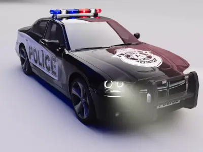 Realistic Police Car 3D Model Low-poly 3D model