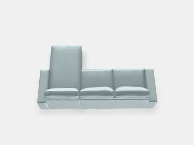 KIVIK 3-seat sofa with chaise longue Low-poly 3D model