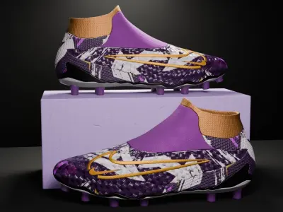 Nike purple boots 3D model