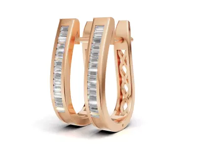 AV 720 Diamond Ladies Huggies Fashion Hoop-Earringss 3D print model