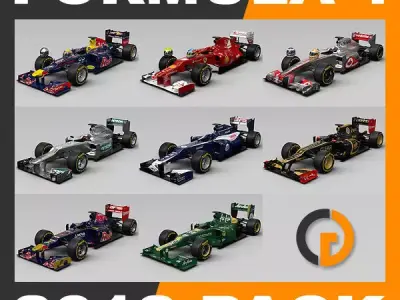 F1 2012 Cars and Helmets 3D model