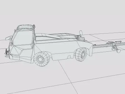 TLD TMX-150 Push back apron tractor Low-poly 3D model