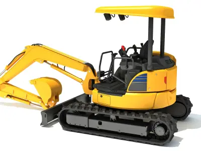Mini Small Tracked Excavator 3D model