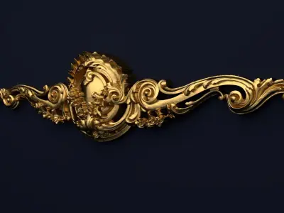 Classic decor ornament v-3D model 45 3D model