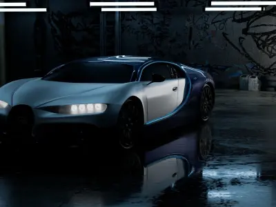 Bugatti Chrion 2017 3D Model Low-poly 3D model