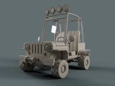 Stylized Jeep cartoon 3D model