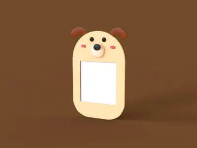Cartoon Dog Frame Low-poly 3D model