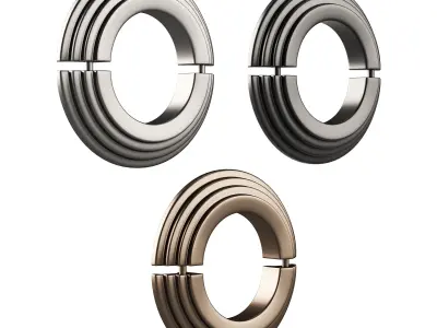 Black Radiator Pipe Flanges Aluminum Escutcheon Ring Plate 3D model