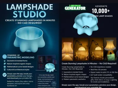 3D Lamp Shade Generator Customizable Lampshade  for 3D Printing  3D print model