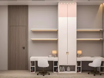 girl bed room modern  3D model