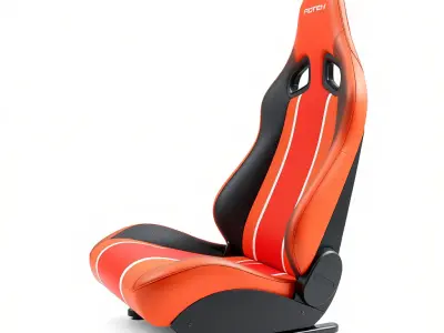 Modern Racing Simulator Seat model pack with Vibrant Stripes Low-poly 3D model