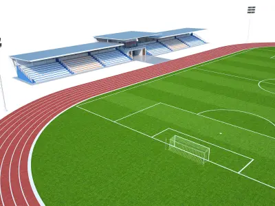 Football Stadium court 3D model